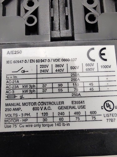 Allen Bradley 194E-A250-1753 Load Switch Ser. B - Picture 6 of 13