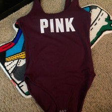 Victoria  s Secret PINK One Piece Solid Cotton Tanktop Bodysuit