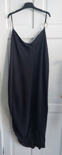 River Island Plus Ruched Side Midi Dress Black Size 28 Adjustable Straps