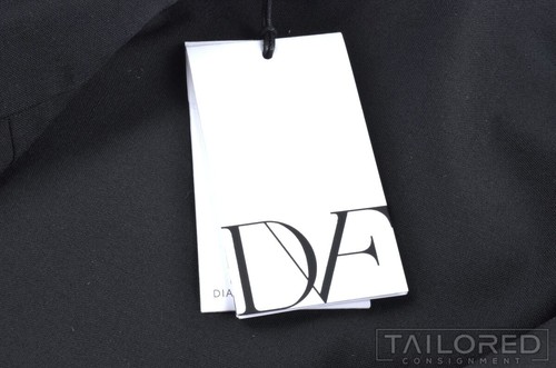 NWT - DIANE VON FURSTENBERG Black Wool Womens Luxury Pants Trousers - SIZE 8 - Picture 4 of 7