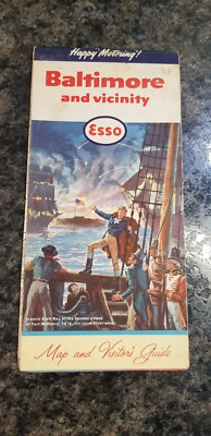 ESSO Happy Motoring Baltimore & Vicinity Map & Visitor's Guide May 1960 (Lt 1290