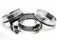 OBX ALUMINUM PEGASUS TURBO CLAMSHELL CLAMP 3.5 Wiggins Clamps Black