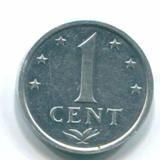 1 CENT 1974 NETHERLANDS ANTILLES Aluminium Colonial Coin #S11209C
