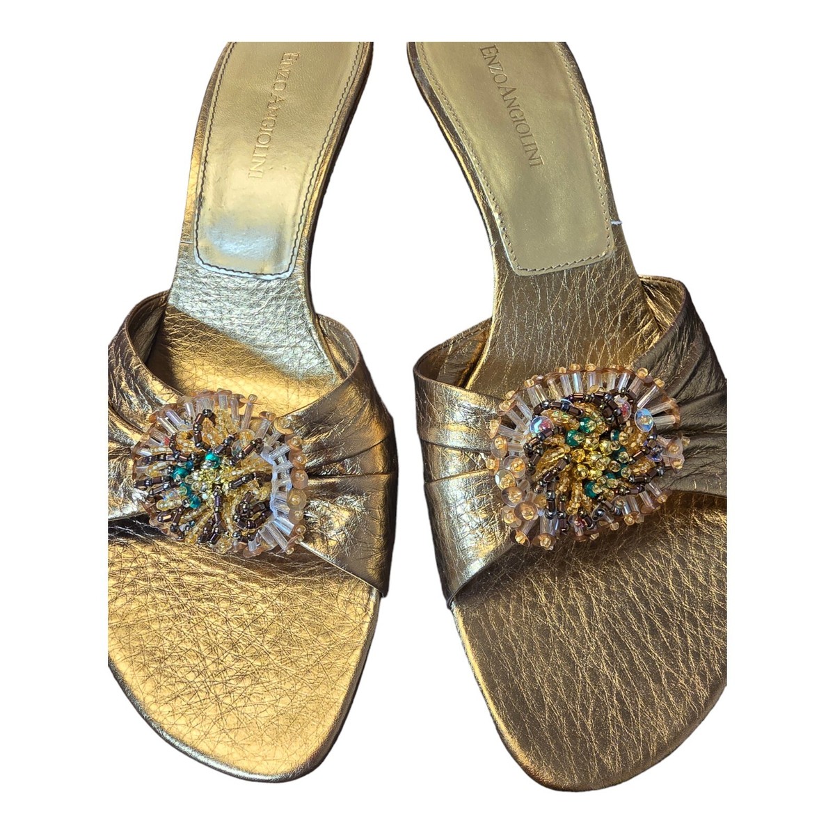 本日限定セール！【美品✨】Enzo Angiolini ゴールドレザーサンダル 本日限定セール！【美品✨】Enzo Angiolini ゴールドレザー