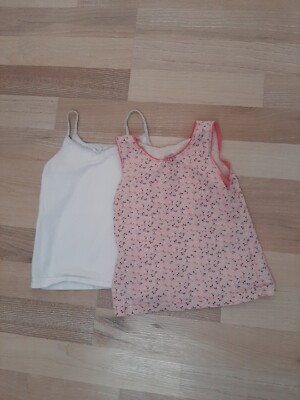 2x Primark Ärmelloses Top Gr. 104 Mädchen pink Rosa Sommer Shirt Tanktop Hemd