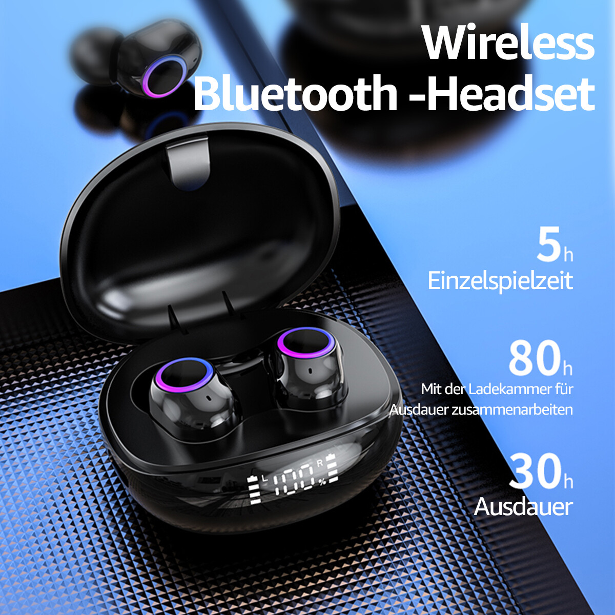 Thumbnail - Tws Kopfhörer Bluetooth 5.2 9d Touch Control In-ear Ohrhörer Wireless