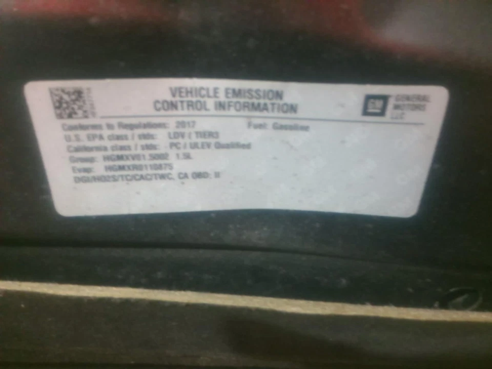 Chevrolet Malibu 2017 tapa de cubierta negra fabricante de equipos originales usado 64.000 millas NJ25-12067-352425 Foto 4 de 4