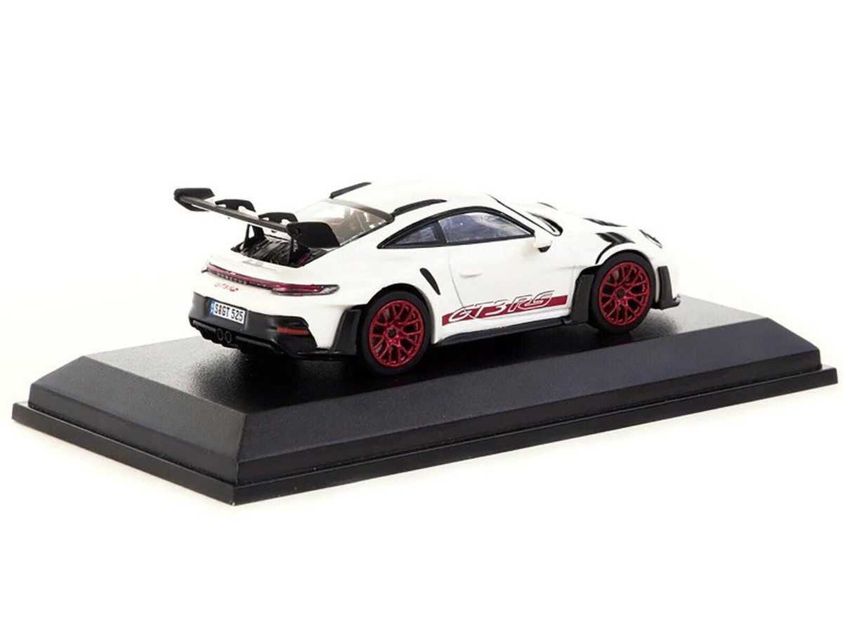 1/64 Porsche 911 992 GT3 RS 2022 White Red Model Minichamps x