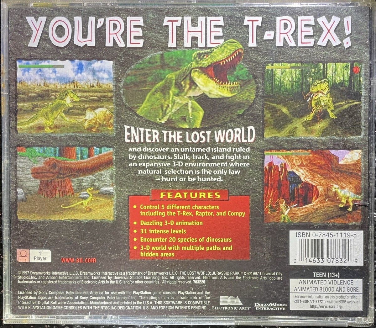 The Lost World: Jurassic Park Dreamworks(Sony PlayStation 1, 1997