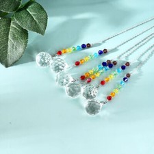 Set of 6 Feng Shui Hanging Crystal Suncatcher Chakra Beads Prism Pendant Decor