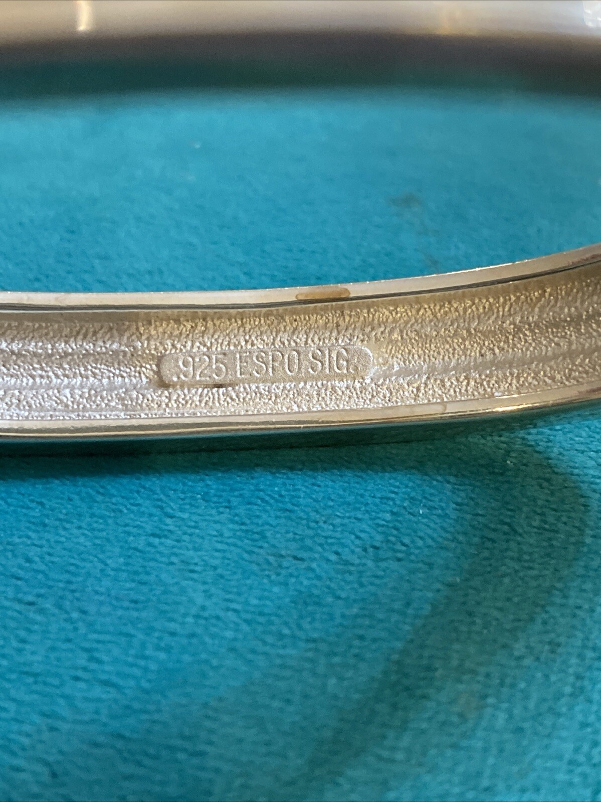 Sterling Silver .925 Solid Hinged Bangle Bracelet… - image 3