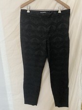 Dolce & Gabbana Black Floral Lace Print Straight Leg Trousers Size 46