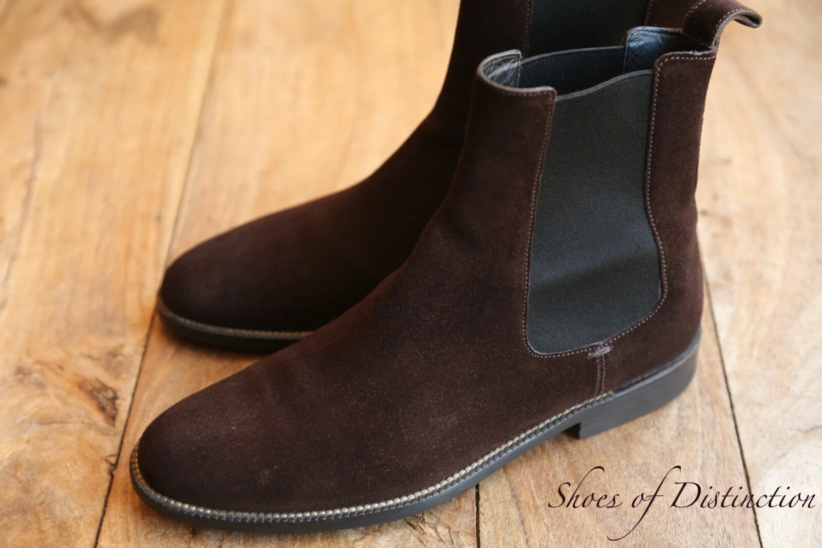 Gucci marron daim cuir Chelsea bottes chaussures homme UK 6,5 US 7,5 EU 40,5