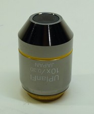 Olympus UPlanFl 10X/0.30 ∞/- microscope objective: excellent condition