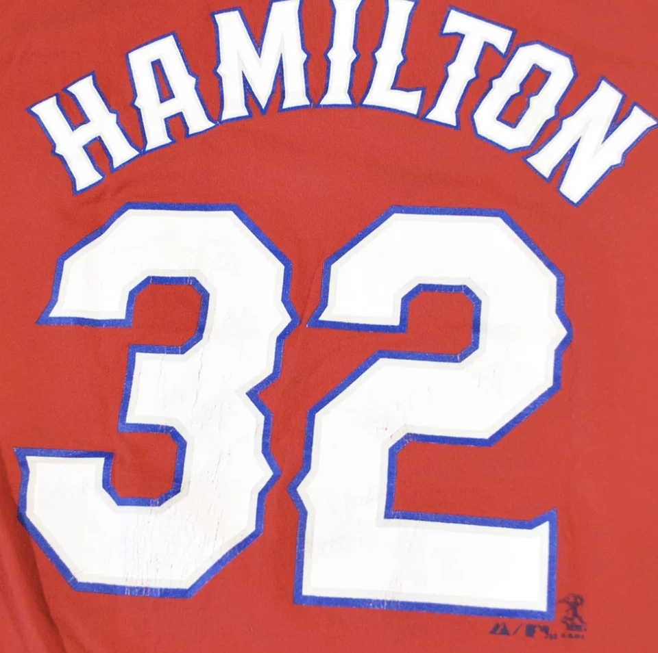 Camisa De Colección Texas Rangers Josh Hamilton Serie Mundial 2010 Talla Pequeña Foto 4 de 4