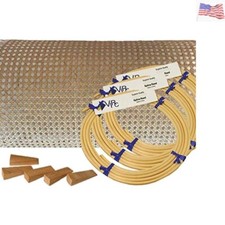 Pressed Cane Webbing Kit 1/2" Fine Open Mesh with splines, Wedges and Instruc...