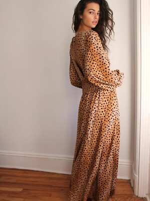 free people brown maxi dress Free People Extratropical Maxi Dress Olive Stone Smocked Endless Summer Gauzy M