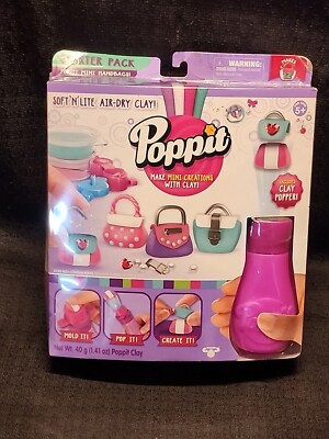Poppit Mini Handbags Starter Pack Air Dry Clay Mold it Pop it Create It (DG111)
