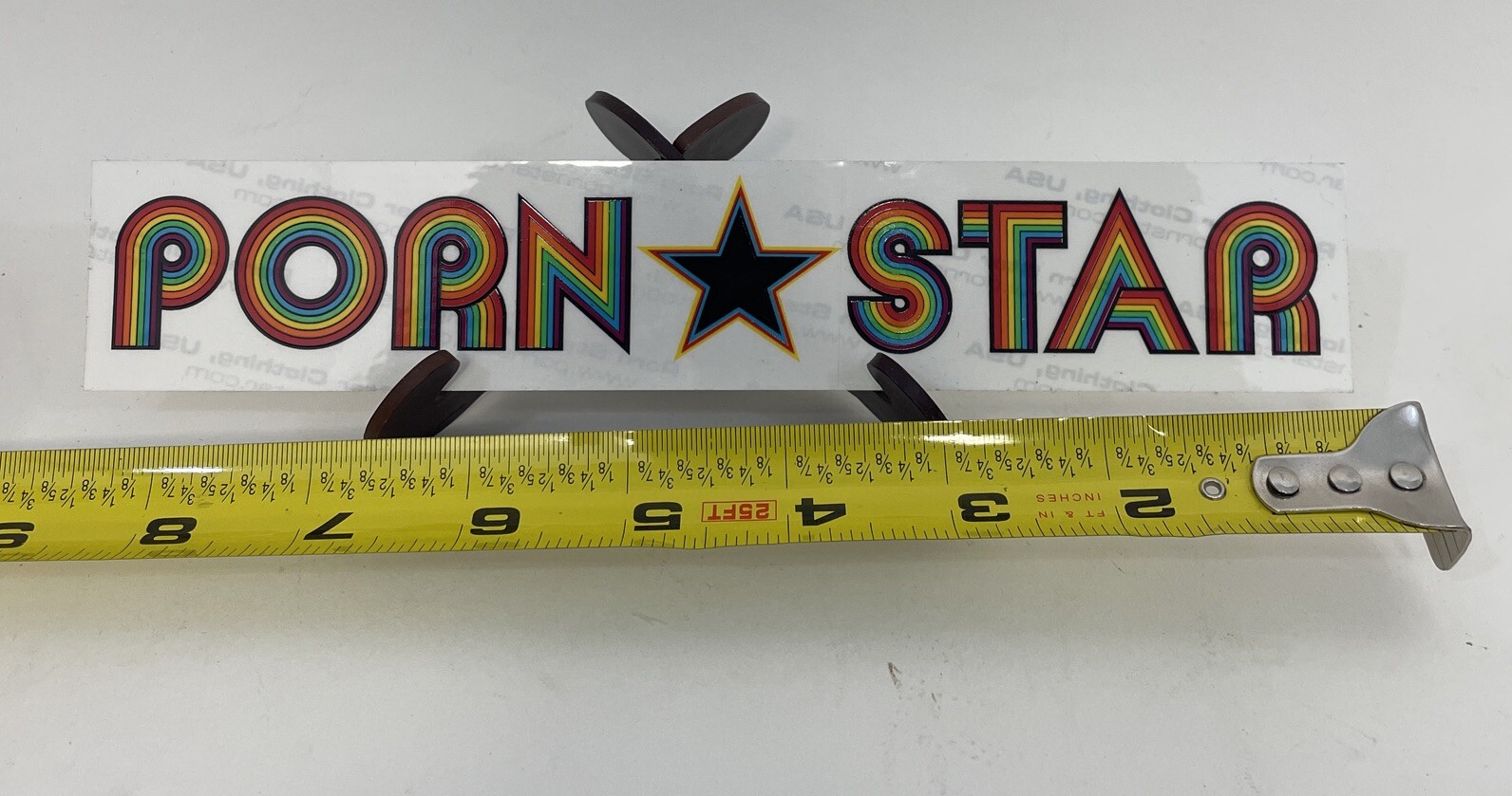Porn Star Clothing 90's Vintage Rainbow Skateboard STICKER Rare Hook Ups