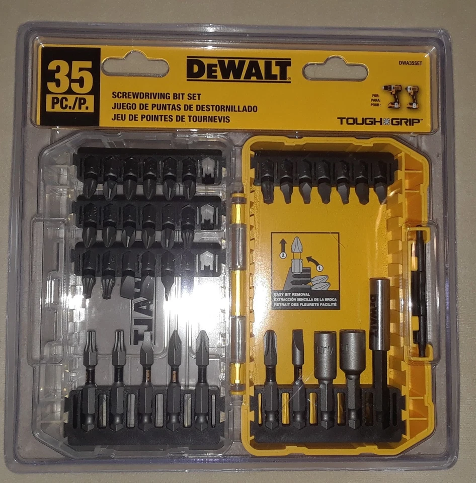 New DeWalt TOUGH GRIP SCREWDRIVING BIT SET DWA35SET (35-Piece) UPC 885911438742 - Image 4 of 4