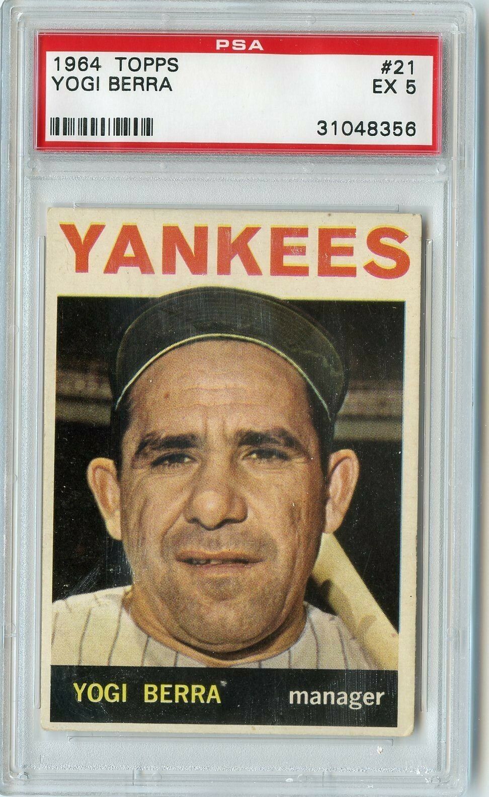 1964 Topps Yogi Berra New York Yankees #21 🚀😳💥 PSA Graded 5