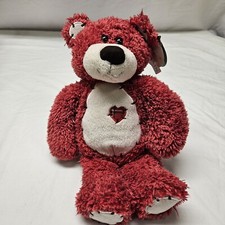 First  Main Tender Teddy Bear 1415 Red 12  Plaid Heart Stuffed Plush Soft Toy