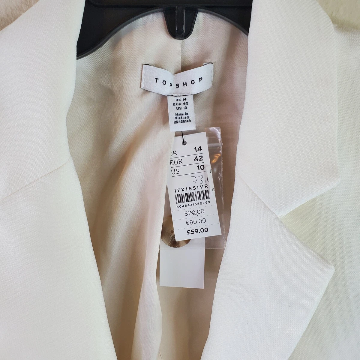 Topshop Womens Ivory Clean Crepe Button Blazer eBay