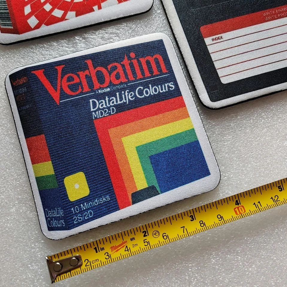 BASF Verbatim  Floppy Disc 3.5"  - Set 4 x Coasters NEW 3.75" x 3.75" Non Slip - Image 2 of 3