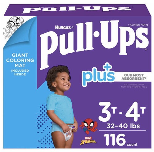 Huggies Pull-Ups Plus Training Pants For Boys 2T-3T or 3T-4T or 4T-5T