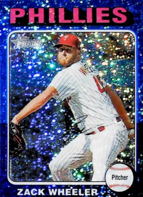 2024 TOPPS HERITAGE CHROME BLUE SPARKLE #493 ZACK WHEELER