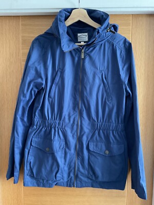 FATFACE Blue Hooded Utility/Windbreaker Polyester Cotton Mix