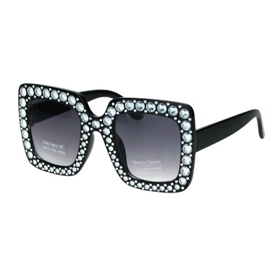 Black Square Oversized Sunglasses with Silver CC Accents Oversized Square Sunglasses Black | Anne Klein main image 3