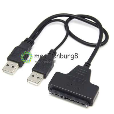 USB 3.0 SATA 7+15Pin to USB 2.0 Adapter Cable For 2.5 HDD Laptop Hard Disk Drive