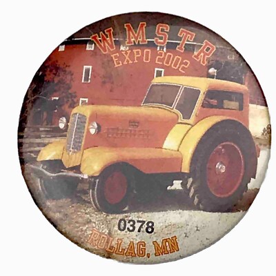 WMSTR Expo 2002 Rollag Minnesota Pin Button Pinback Vintage Tractor Roadster