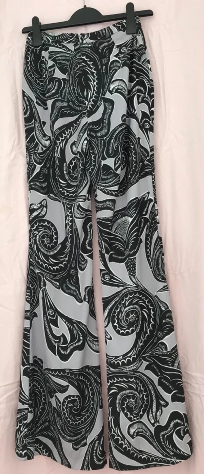 Unbranded, C/MEO Collective, trousers, black andorra pattern, size XS, NWT - Image 3 of 4