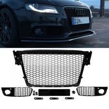 Kühlergrill Wabengrill Schwarz + Nebelscheinwerfergitter nur für Audi A4 B8 08-