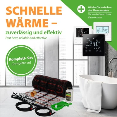 Bodenheizung Fußbodenheizung Elektrische elektro 200W elektrisch Fliese Bad Set - Bild 1 von 4