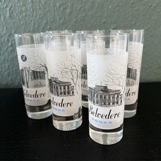6 Belvedere Vodka Gläser Schnaps Gläser Set 4cl mit Logo