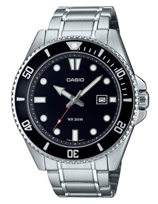 Casio Standard Analog Black Dial Sports Quartz 200M MDV-107D-1A1 Men's Watch