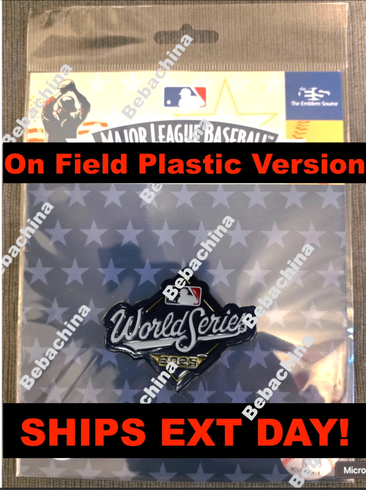 Official Plastic MLB 2025 World Series Patch Jersey LA Dodgers Toronto Blue Jays