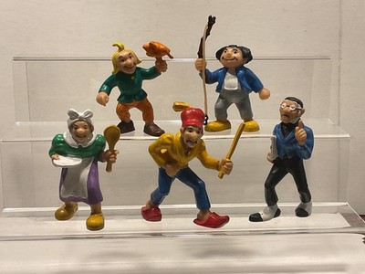 Wilhelm Busch Max und Moritz Bully 5 x Figur 1980 mit Witwe, Lehrer, Schneider