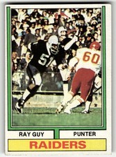 1974 Topps Ray Guy #219 Oakland Raiders ROOKIE HOF HIGHER GRADE