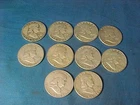 10-US Coins SILVER  FRANKLIN HALF DOLLARS 5.00$ Face Value Various Dates