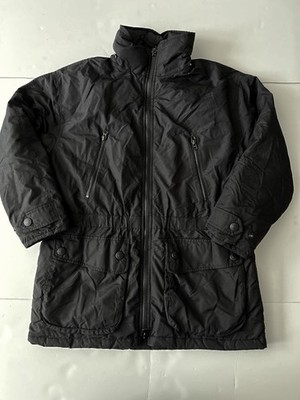 Eddie Bauer Down Jacket Women M Black Full Zip High Neck No Hood Warm