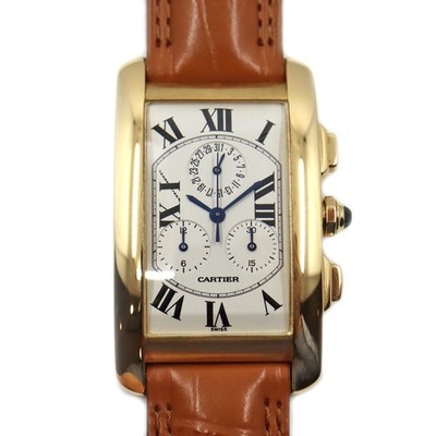 Cartier Tank W2601156 45mm YG White Dial Quartz Water Resistant 2023 #UW193