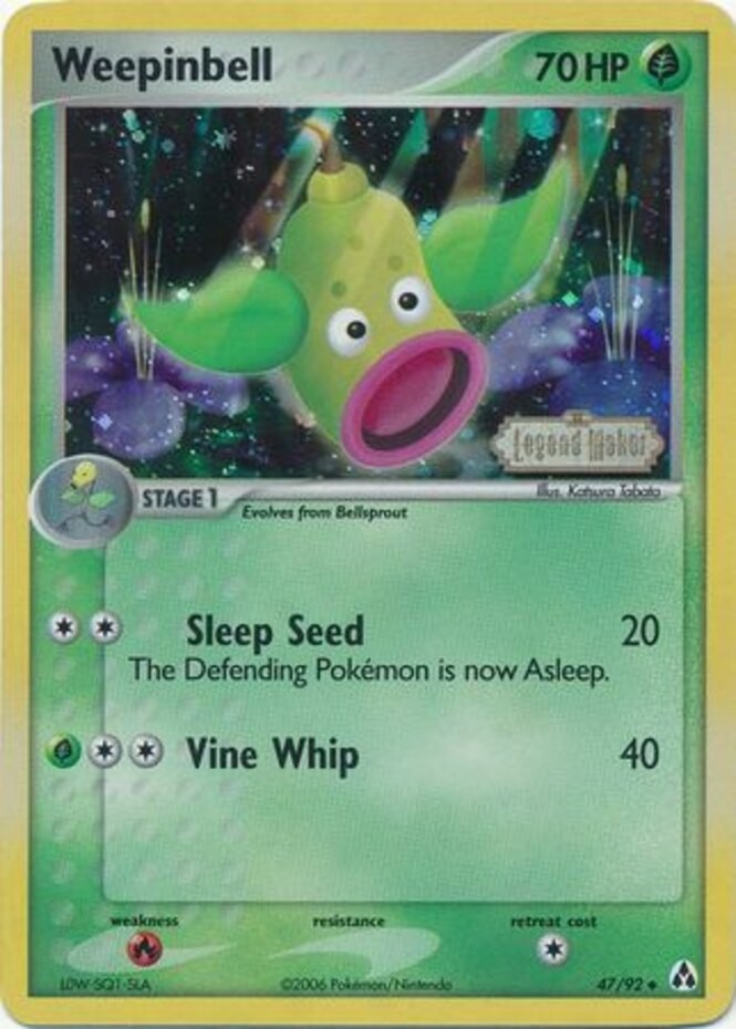 Damaged Weepinbell - 47/92 - Uncommon - Reverse Holo Pokemon Legend Maker