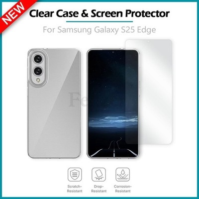 For Samsung Galaxy S25 Edge Phone Case Shockproof Cover+LCD Screen Protector
