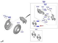Hyundai Kona SX2 Brake arrière PAD Spring 58244AA400 Nouveau authentique