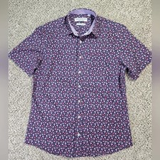 Nick Graham Men's Performance Stretch Short Sleeve Button Up Shirt Size S EUC