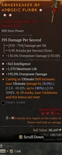 Diablo 4 #Eternal SC# Legendary Mace 3GA Intelligence max life Overpower damage